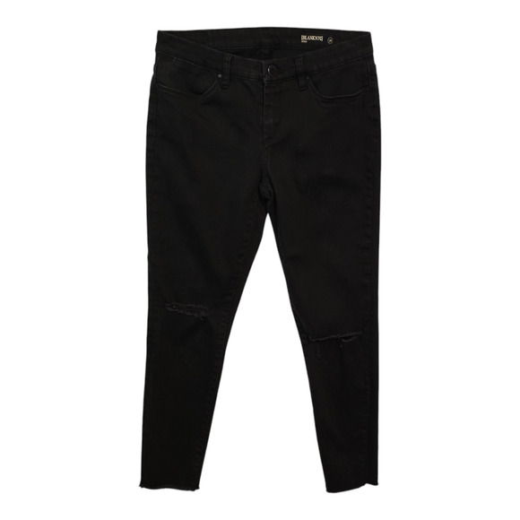 Blank NYC Jeans Womens 28 Black Intro Skinny Distressed Raw Hem Grunge Chic Y2K - Picture 1 of 13